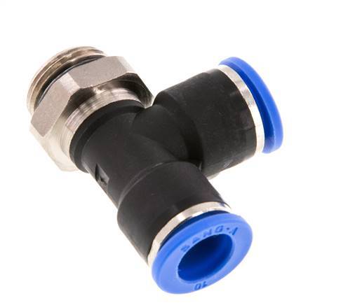 10mm x G3/8'' Right Angle Tee Push-in Fitting with Male Threads Brass/PA 66 NBR Rotatable