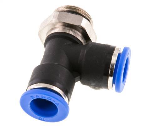 10mm x G3/8'' Right Angle Tee Push-in Fitting with Male Threads Brass/PA 66 NBR Rotatable