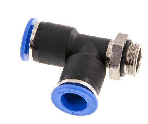 12mm x G3/8'' Right Angle Tee Push-in Fitting with Male Threads Brass/PA 66 NBR Rotatable