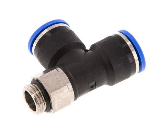 14mm x G3/8'' Right Angle Tee Push-in Fitting with Male Threads Brass/PA 66 NBR Rotatable