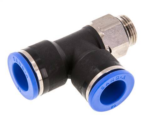 14mm x G3/8'' Right Angle Tee Push-in Fitting with Male Threads Brass/PA 66 NBR Rotatable