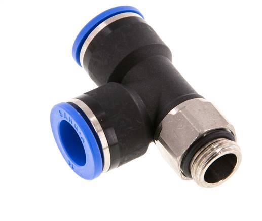 14mm x G3/8'' Right Angle Tee Push-in Fitting with Male Threads Brass/PA 66 NBR Rotatable