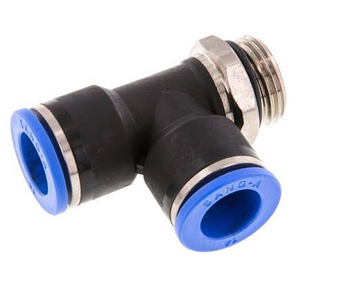 14mm x G1/2'' Right Angle Tee Push-in Fitting with Male Threads Brass/PA 66 NBR Rotatable