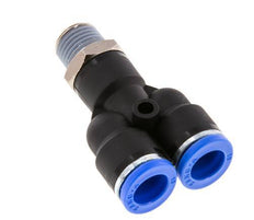 10mm x R1/4'' Y Push-in Fitting with Male Threads Brass/PA 66 NBR Rotatable