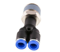 8mm x R1/2'' Y Push-in Fitting with Male Threads Brass/PA 66 NBR Rotatable