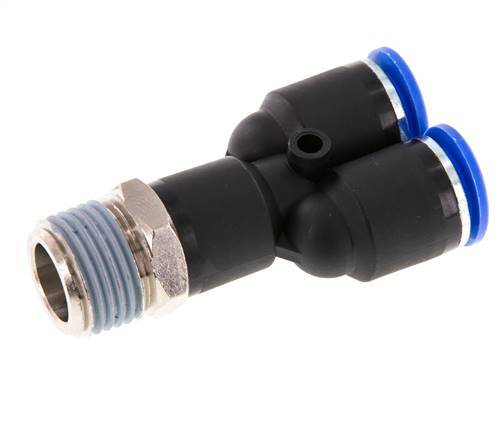 12mm x R1/2'' Y Push-in Fitting with Male Threads Brass/PA 66 NBR Rotatable