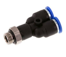 6mm x G1/8'' Y Push-in Fitting with Male Threads Brass/PA 66 NBR Rotatable [2 Pieces]