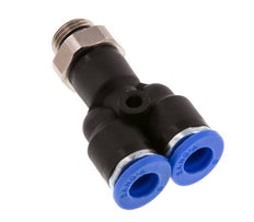 6mm x G1/8'' Y Push-in Fitting with Male Threads Brass/PA 66 NBR Rotatable [2 Pieces]