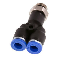 6mm x G1/8'' Y Push-in Fitting with Male Threads Brass/PA 66 NBR Rotatable [2 Pieces]