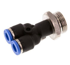 6mm x G3/8'' Y Push-in Fitting with Male Threads Brass/PA 66 NBR Rotatable [2 Pieces]