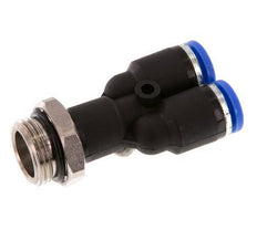 8mm x G3/8'' Y Push-in Fitting with Male Threads Brass/PA 66 NBR Rotatable [2 Pieces]