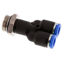 8mm x G3/8'' Y Push-in Fitting with Male Threads Brass/PA 66 NBR Rotatable [2 Pieces]