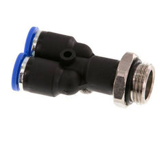 8mm x G3/8'' Y Push-in Fitting with Male Threads Brass/PA 66 NBR Rotatable [2 Pieces]