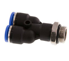 10mm x G3/8'' Y Push-in Fitting with Male Threads Brass/PA 66 NBR Rotatable