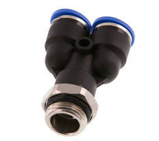 10mm x G3/8'' Y Push-in Fitting with Male Threads Brass/PA 66 NBR Rotatable