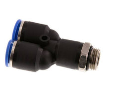 12mm x G3/8'' Y Push-in Fitting with Male Threads Brass/PA 66 NBR Rotatable
