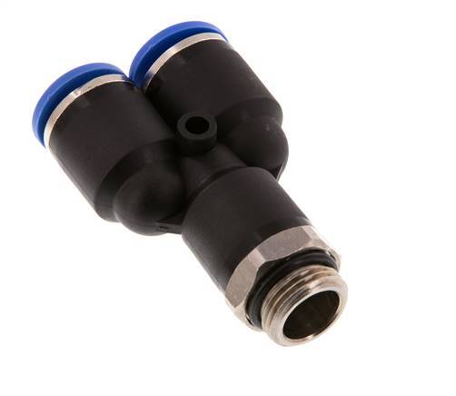 12mm x G3/8'' Y Push-in Fitting with Male Threads Brass/PA 66 NBR Rotatable