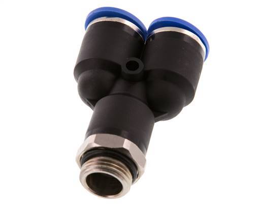 12mm x G3/8'' Y Push-in Fitting with Male Threads Brass/PA 66 NBR Rotatable