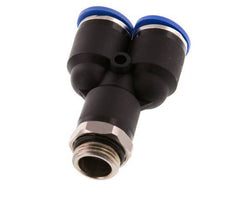 12mm x G3/8'' Y Push-in Fitting with Male Threads Brass/PA 66 NBR Rotatable
