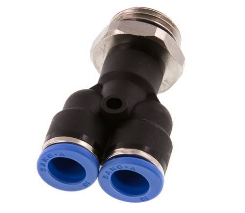 10mm x G1/2'' Y Push-in Fitting with Male Threads Brass/PA 66 NBR Rotatable