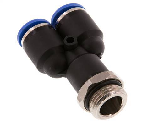 12mm x G1/2'' Y Push-in Fitting with Male Threads Brass/PA 66 NBR Rotatable
