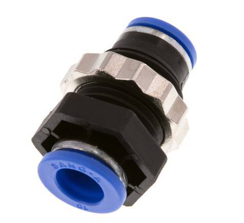 10mm Push-in Fitting PA 66 NBR Bulkhead [2 Pieces]