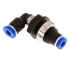 4mm 90deg Elbow Push-in Fitting PA 66 NBR Bulkhead [2 Pieces]