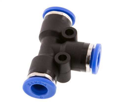 6mm Tee Push-in Fitting PA 66 NBR [2 Pieces]