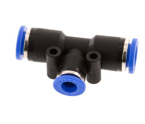 6mm x 8mm Tee Push-in Fitting PA 66 NBR [2 Pieces]