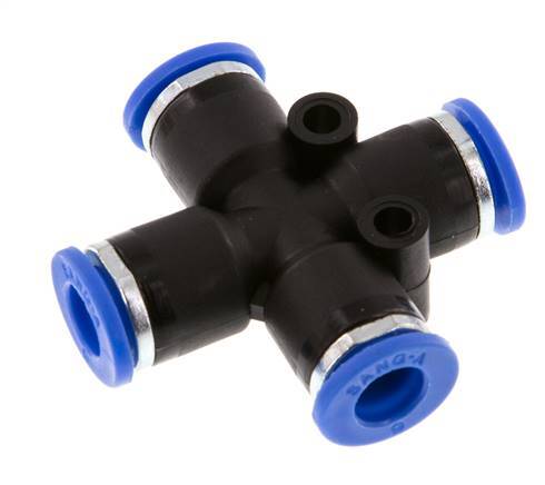 6mm Cross Push-in Fitting PA 66 NBR [2 Pieces]
