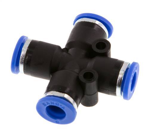 6mm Cross Push-in Fitting PA 66 NBR [2 Pieces]