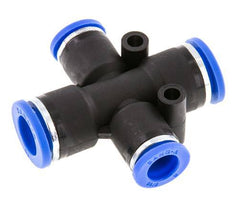 8mm x 10mm Cross Push-in Fitting PA 66 NBR 2 Outlets