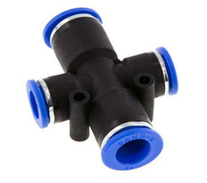 10mm x 12mm Cross Push-in Fitting PA 66 NBR 2 Outlets