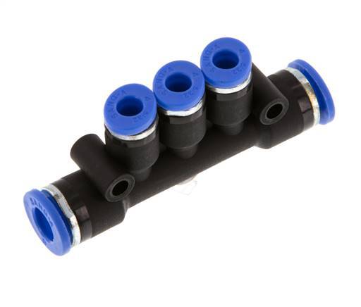 4mm x 6mm 3-way Manifold Push-in Fitting Brass/PA 66 NBR [2 Pieces]