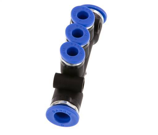 4mm x 6mm 3-way Manifold Push-in Fitting Brass/PA 66 NBR [2 Pieces]