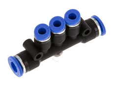 4mm x 6mm 3-way Manifold Push-in Fitting Brass/PA 66 NBR [2 Pieces]