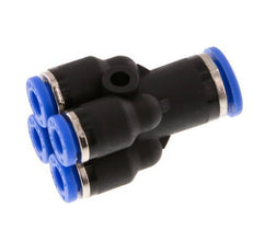 4mm x 6mm 4-way Y Manifold Push-in Fitting Brass/PA 66 NBR [2 Pieces]