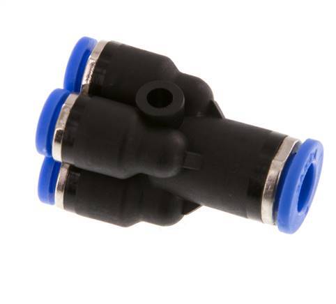 Pakatools 10-Pack 6mm 1/4" Y Union Push In Fittings - Pneumatic Air Hose Splitter