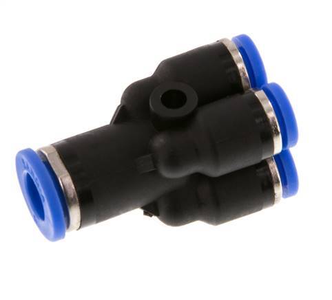 4mm x 6mm 4-way Y Manifold Push-in Fitting Brass/PA 66 NBR [2 Pieces]