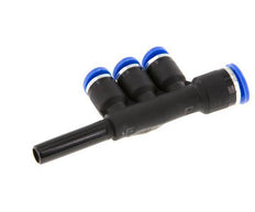 4mm x 6mm x 6mm 3-way Manifold Push-in Fitting with Plug-in Brass/PA 66 NBR