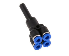 4mm x 6mm 4-way Y Manifold Push-in Fitting with Plug-in Brass/PA 66 NBR