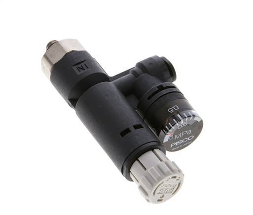 Pneumatic Pressure Regulator 4mm - M5 with Pressure Gauge