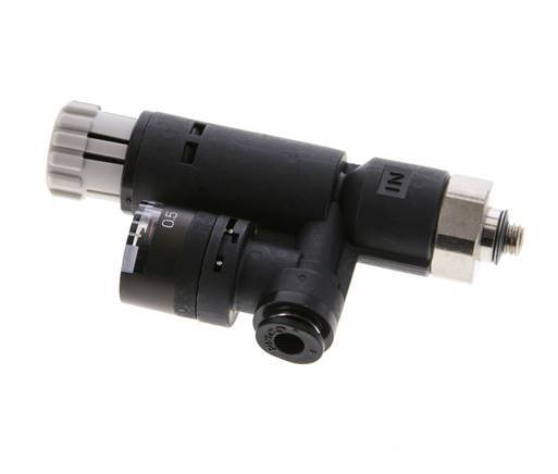 Pneumatic Pressure Regulator 4mm - M5 with Pressure Gauge