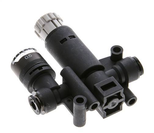 Pneumatic Pressure Regulator 4mm with Pressure Gauge