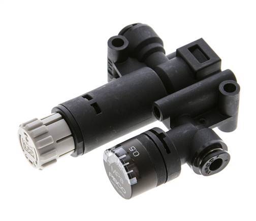 Pneumatic Pressure Regulator 4mm with Pressure Gauge