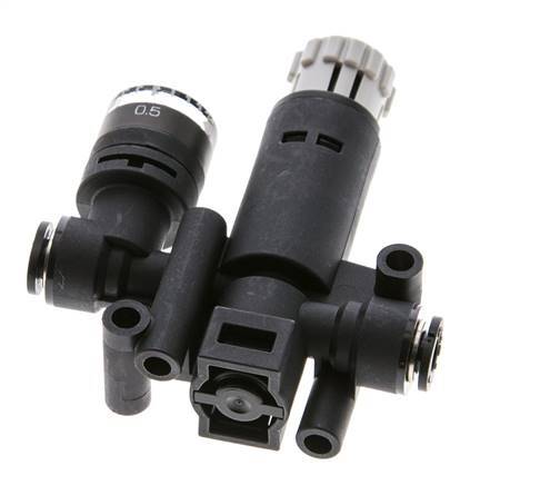 Pneumatic Pressure Regulator 4mm with Pressure Gauge