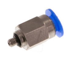 4mm x M 3 Push-in Fitting with Male Threads Steel/POM NBR Compact Design [2 Pieces]