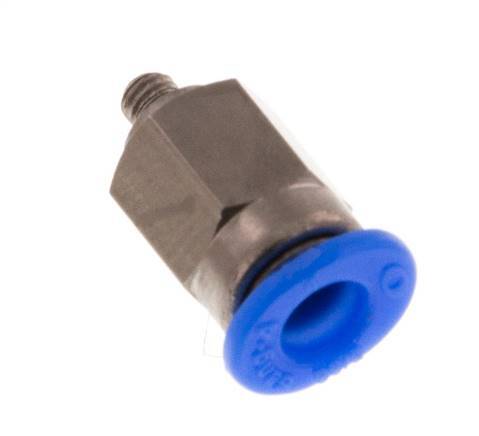 4mm x M 3 Push-in Fitting with Male Threads Steel/POM NBR Compact Design [2 Pieces]