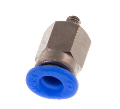 4mm x M 3 Push-in Fitting with Male Threads Steel/POM NBR Compact Design [2 Pieces]