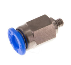 4mm x M 3 Push-in Fitting with Male Threads Steel/POM NBR Compact Design [2 Pieces]